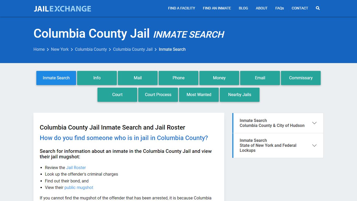 Inmate Search: Roster & Mugshots - Columbia County Jail, NY